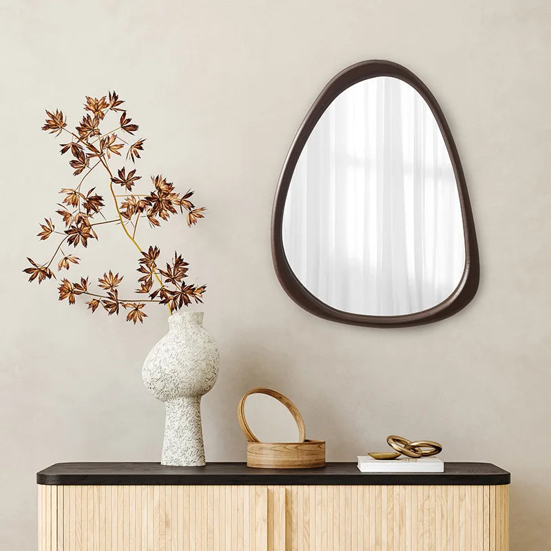  Irregular Wall Mirror, 15 * 10 inch Asymmetrical Wood Mirrors